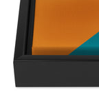 Moderna Bold - Minimalist Abstract Pattern in Teal, Blue, and Orange Framed Canvas Print Gallery Image 3
