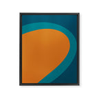 Moderna Bold - Minimalist Abstract Pattern in Teal, Blue, and Orange Framed Canvas Print Gallery Image 8