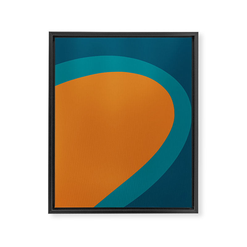 Moderna Bold - Minimalist Abstract Pattern in Teal, Blue, and Orange Framed Canvas Print Gallery Image 8