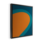 Moderna Bold - Minimalist Abstract Pattern in Teal, Blue, and Orange Framed Canvas Print Gallery Image 2