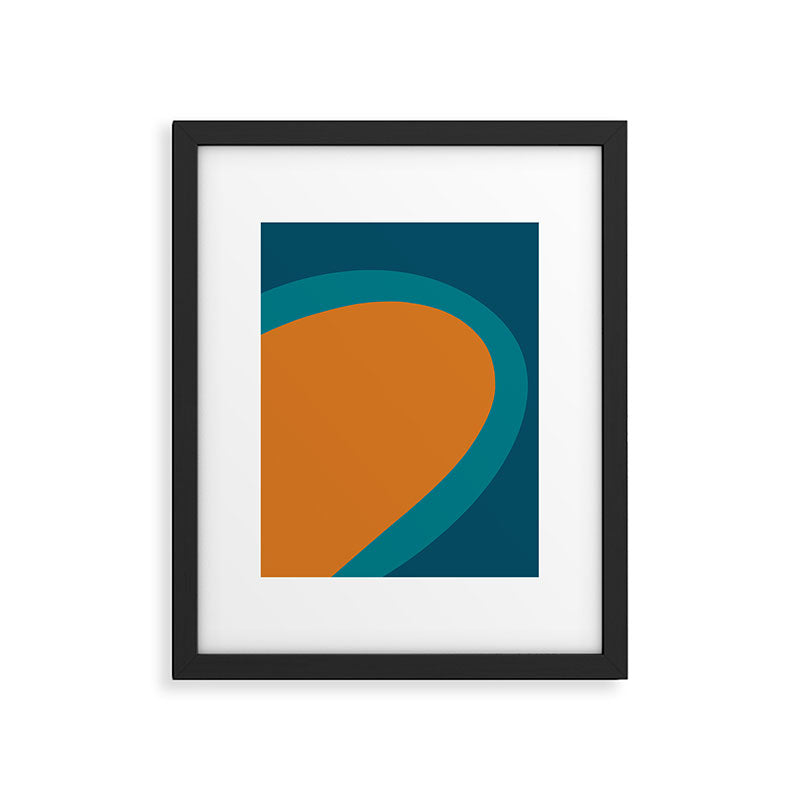 Moderna Bold - Minimalist Abstract Pattern in Teal, Blue, and Orange Framed Art Print Gallery Image 6