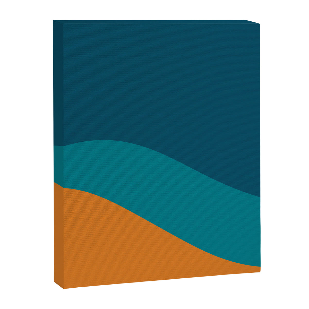 Moderna Bold Wave - Minimalism in Blue, Teal, and Orange Canvas Print Gallery Image 8