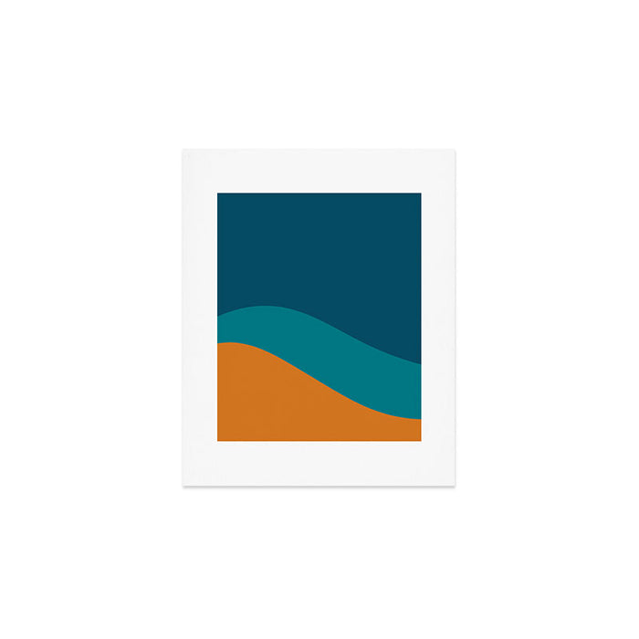 Moderna Bold Wave - Minimalism in Blue, Teal, and Orange Art Print Gallery Image 1