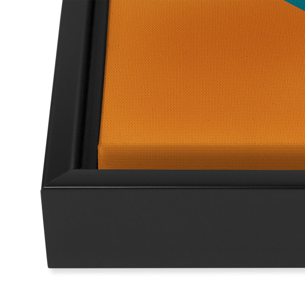 Moderna Bold Wave - Minimalism in Blue, Teal, and Orange Framed Canvas Print Gallery Image 3