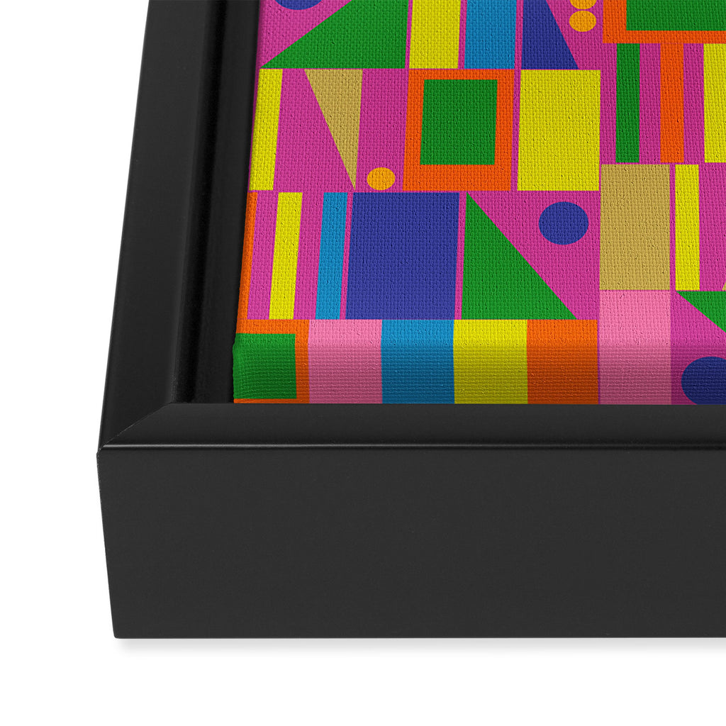 Modtastic Colorful Mid Century Modern Fun Retro Geometric Pattern Framed Canvas Print Gallery Image 3