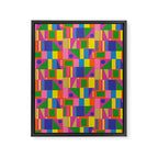 Modtastic Colorful Mid Century Modern Fun Retro Geometric Pattern Framed Canvas Print Gallery Image 6