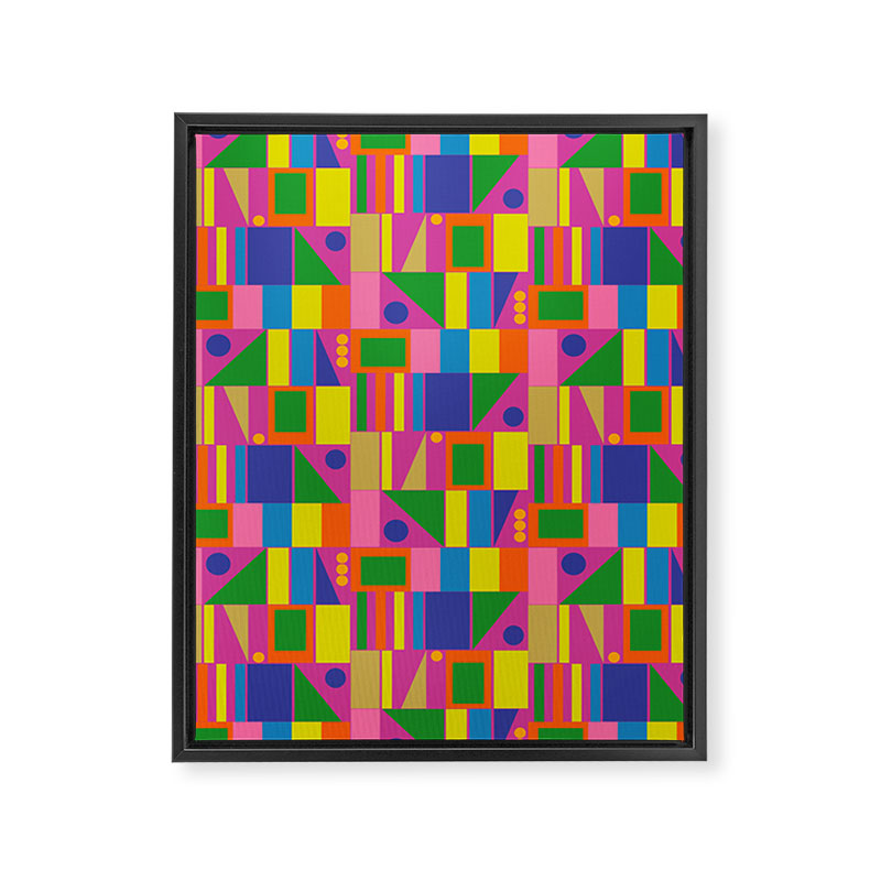 Modtastic Colorful Mid Century Modern Fun Retro Geometric Pattern Framed Canvas Print Gallery Image 6