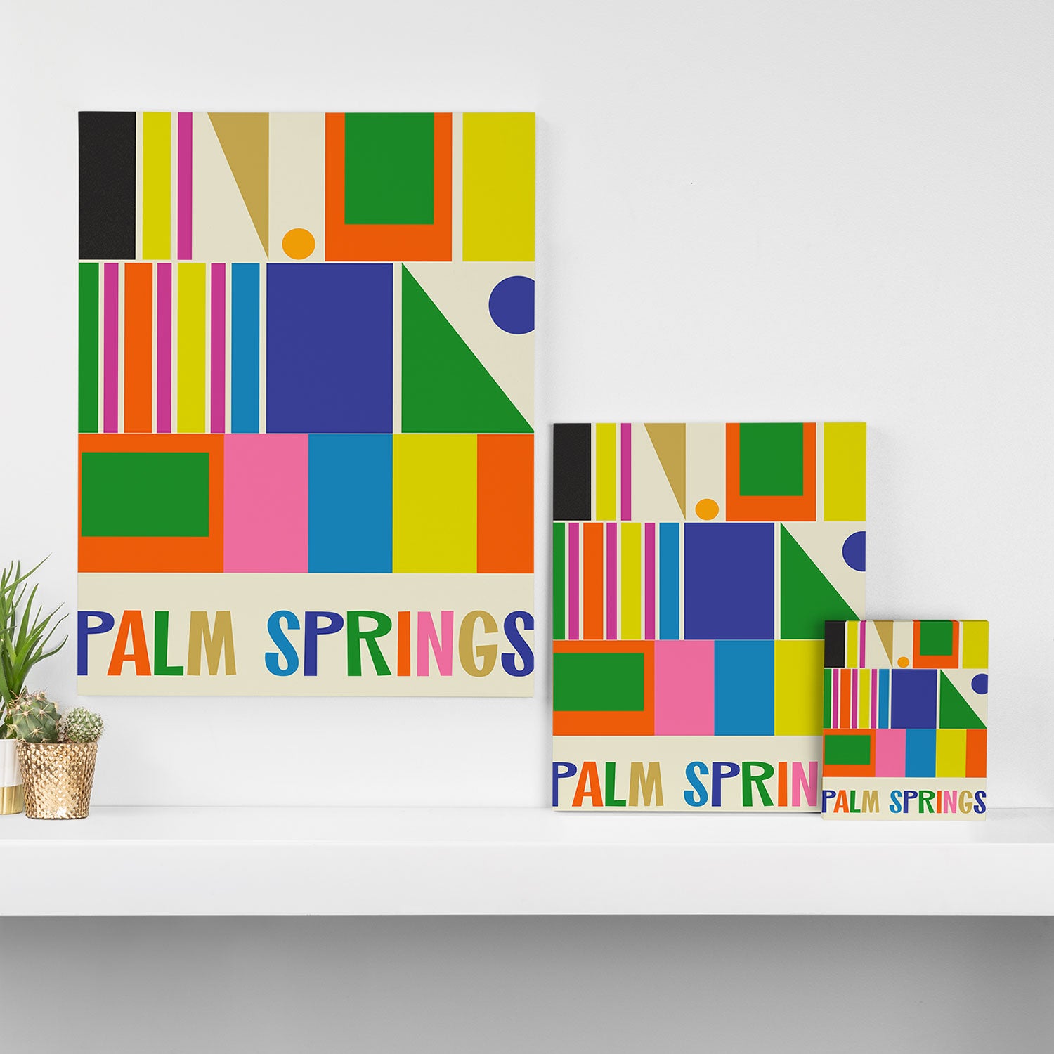 Modtastic Palm Springs Colorful Mid Century Modern Abstract Geometric Canvas Print Gallery Image 3