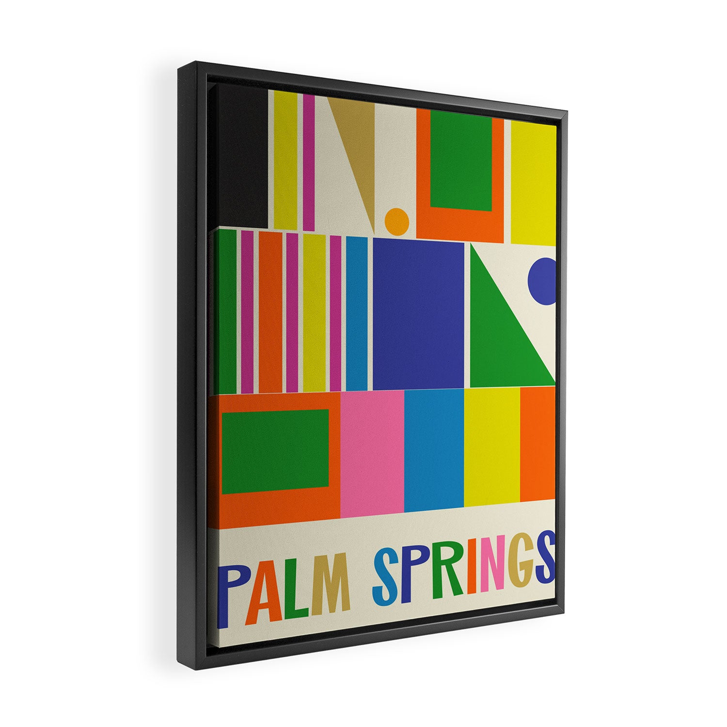 Modtastic Palm Springs Colorful Mid Century Modern Abstract Geometric Framed Canvas Print Gallery Image 2