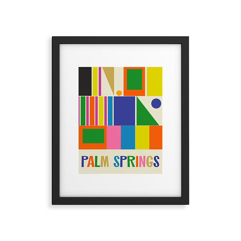 Modtastic Palm Springs Colorful Mid Century Modern Abstract Geometric Framed Art Print Gallery Image 4