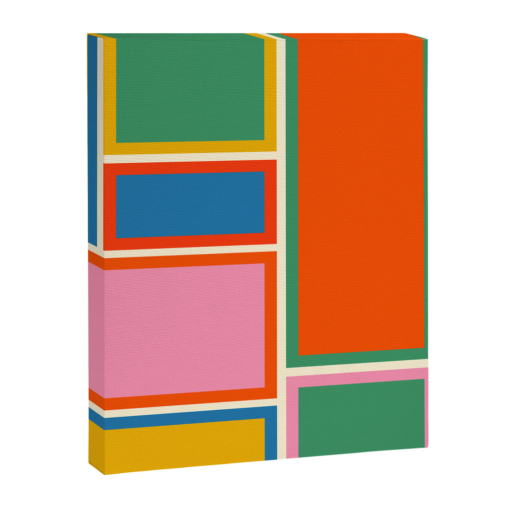 Modular Midcentury Modern Geometric Pattern in Retro Pop Colors Canvas Print Gallery Image 8