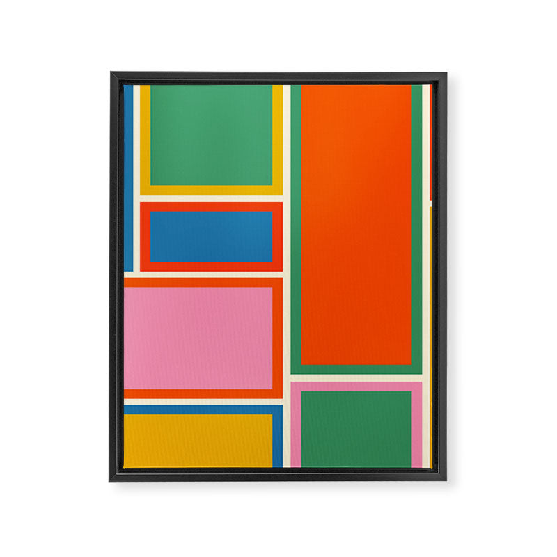 Modular Midcentury Modern Geometric Pattern in Retro Pop Colors Framed Canvas Print Gallery Image 8