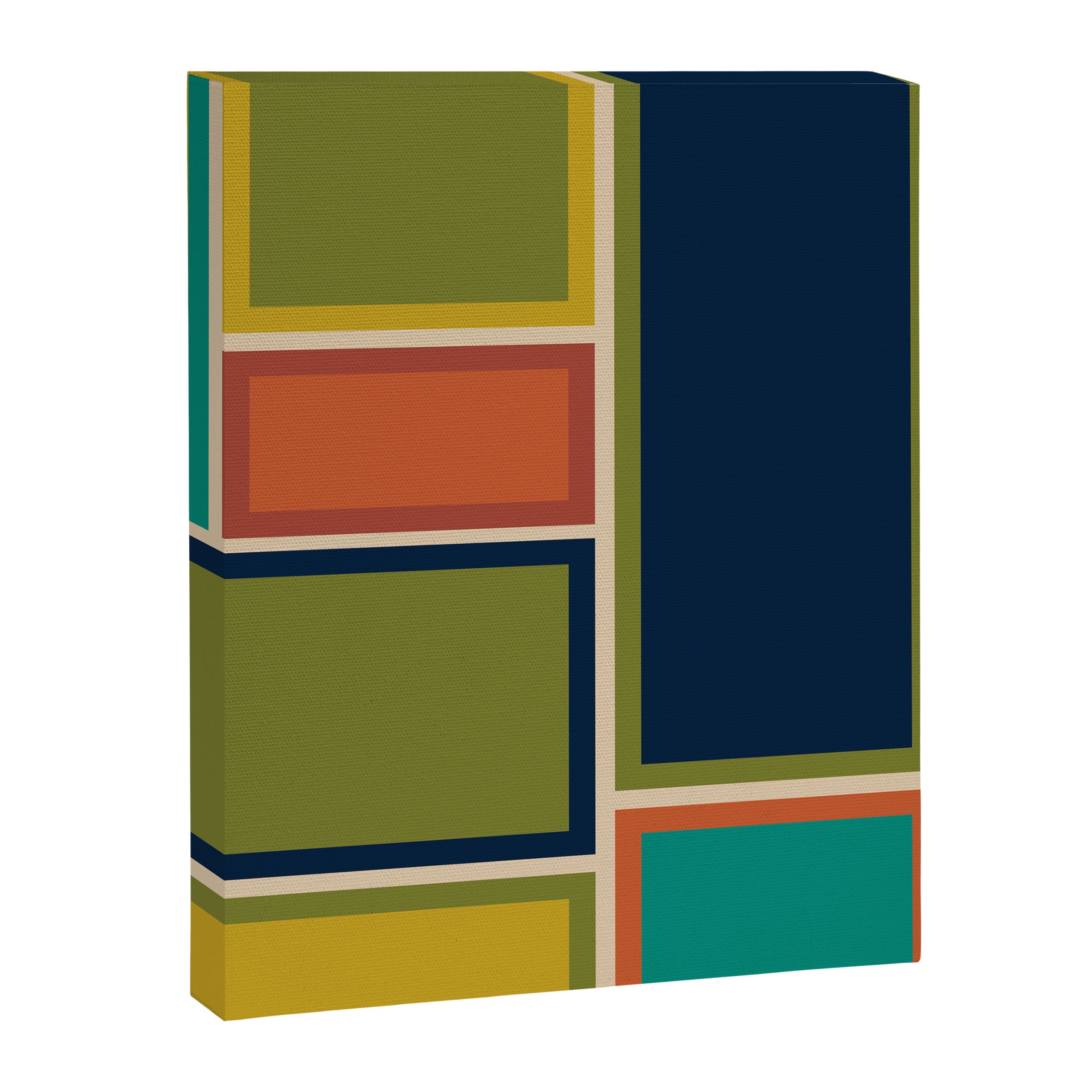Modular Midcentury Modern Geometric Pattern in Retro Mid Mod Colors Canvas Print Gallery Image 8