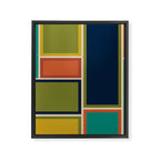 Modular Midcentury Modern Geometric Pattern in Retro Mid Mod Colors Framed Canvas Print Gallery Image 8