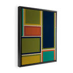 Modular Midcentury Modern Geometric Pattern in Retro Mid Mod Colors Framed Canvas Print Gallery Image 2