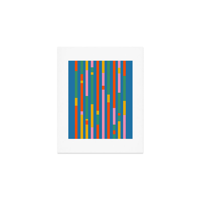 Modular Stripes Colorful Modern Minimalist Pop Abstract Art Print Gallery Image 1