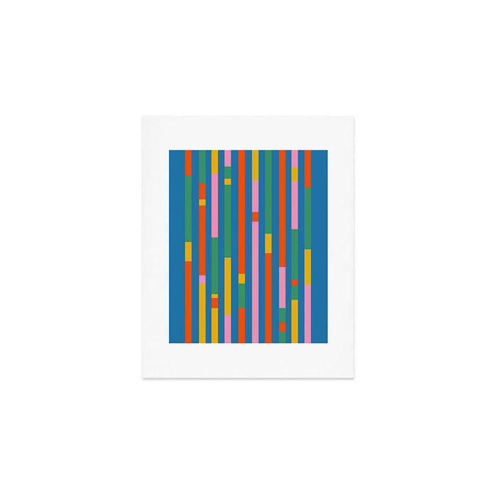 Modular Stripes Colorful Modern Minimalist Pop Abstract Art Print Gallery Image 1