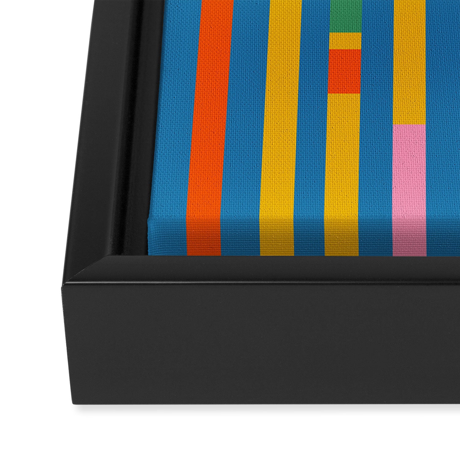 Modular Stripes Colorful Modern Minimalist Pop Abstract Framed Canvas Print Gallery Image 3