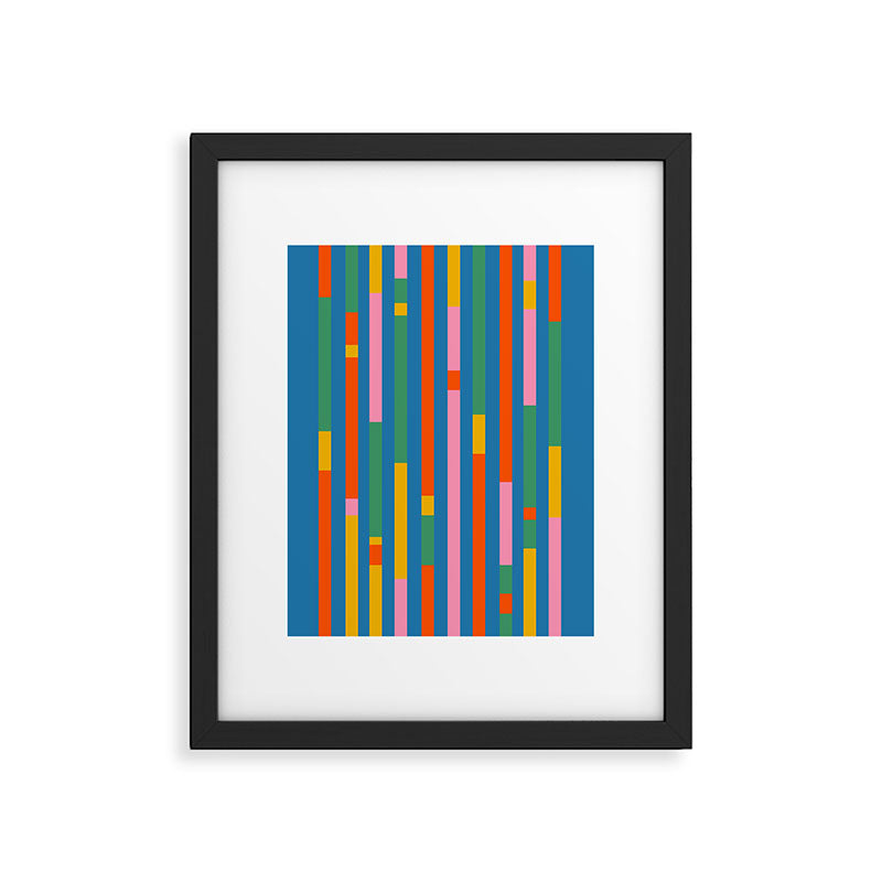 Modular Stripes Colorful Modern Minimalist Pop Abstract Framed Art Print Gallery Image 5