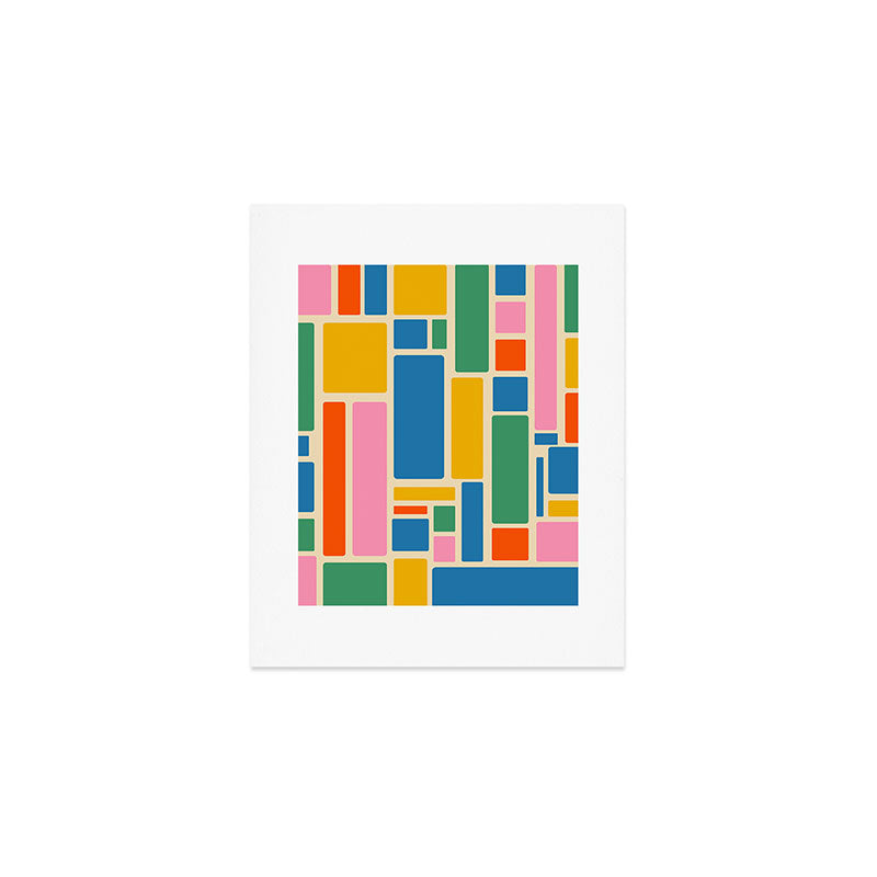 Modulus Colorful Retro Geometric Pattern Art Print Gallery Image 1