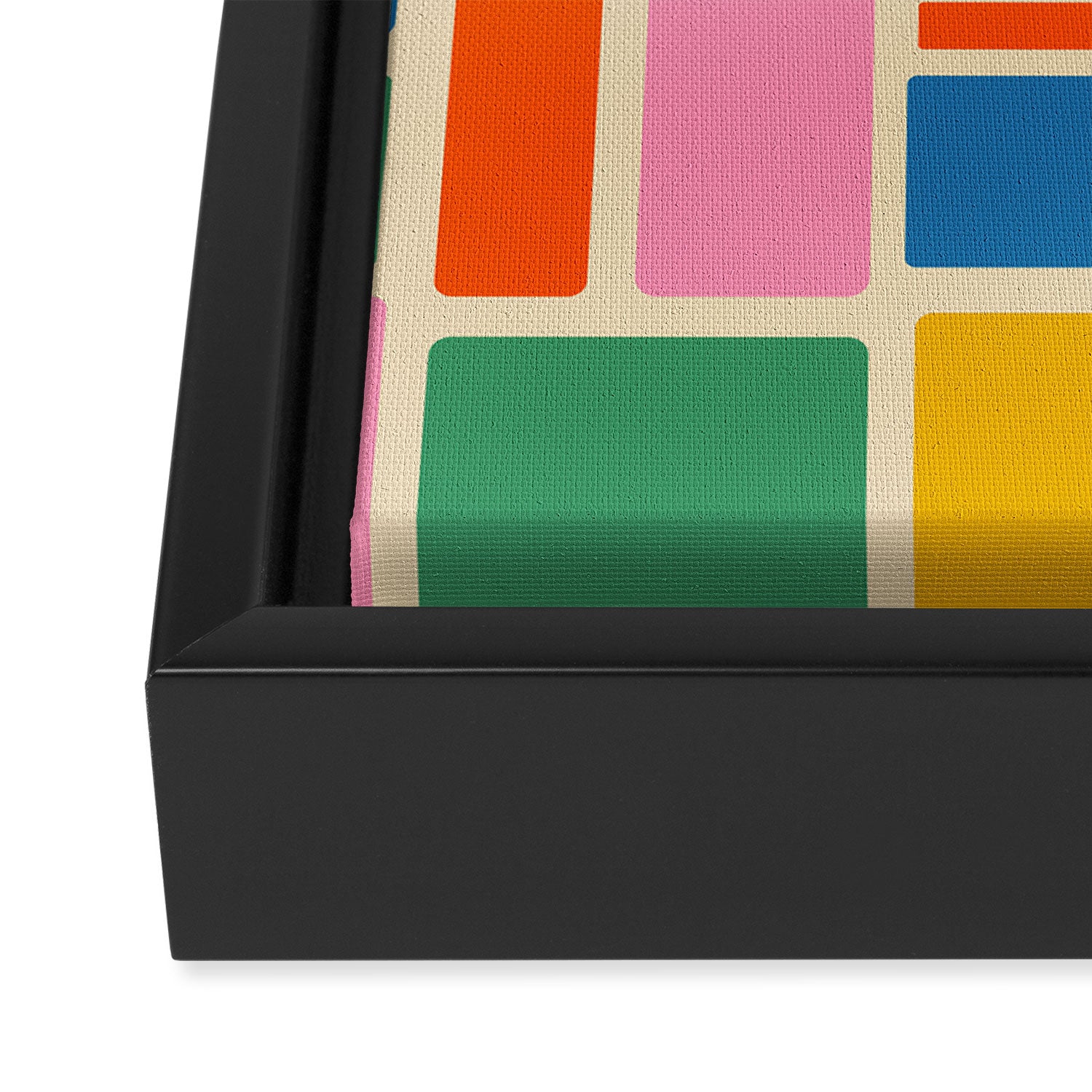 Modulus Colorful Retro Geometric Pattern Framed Canvas Print Gallery Image 3