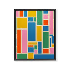 Modulus Colorful Retro Geometric Pattern Framed Canvas Print Gallery Image 8