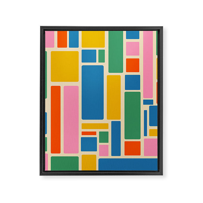Modulus Colorful Retro Geometric Pattern Framed Canvas Print Gallery Image 8