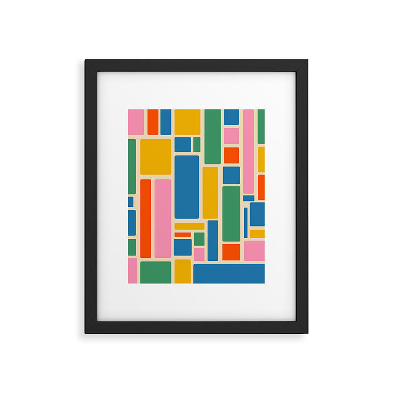 Modulus Colorful Retro Geometric Pattern Framed Art Print Gallery Image 6