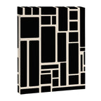 Modulus Minimalist Geometric Pattern in Black and Almond Cream Canvas Print Gallery Image 8