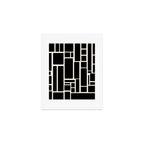 Modulus Minimalist Geometric Pattern in Black and Almond Cream Art Print Gallery Image 1