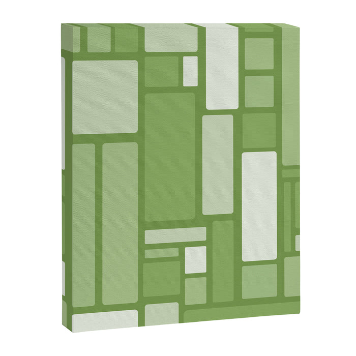 Modulus Retro Modern Geometric Pattern in Vintage Green Canvas Print Gallery Image 1