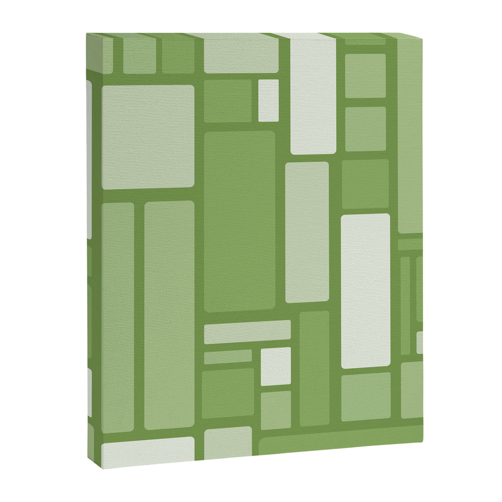 Modulus Retro Modern Geometric Pattern in Vintage Green Canvas Print Gallery Image 8