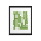 Modulus Retro Modern Geometric Pattern in Vintage Green Framed Art Print Gallery Image 6