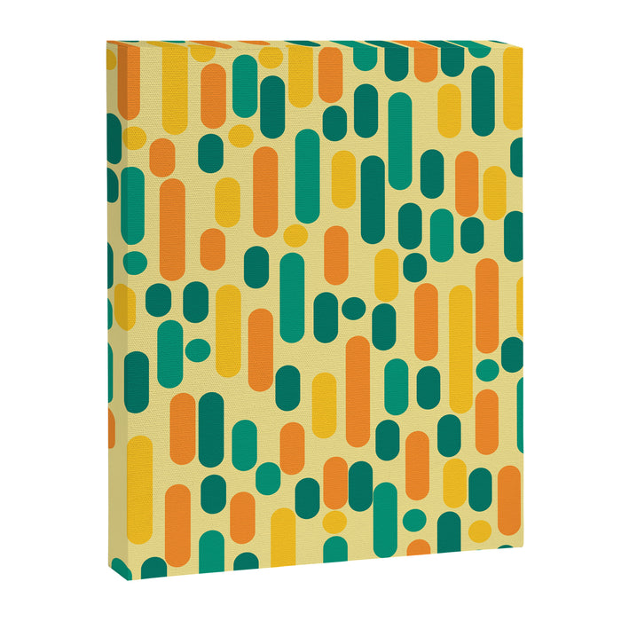 Morningside Heights Mid Century Modern Pattern in Jade Green, Orange, and Light Yellow Canvas Print Gallery Image 1