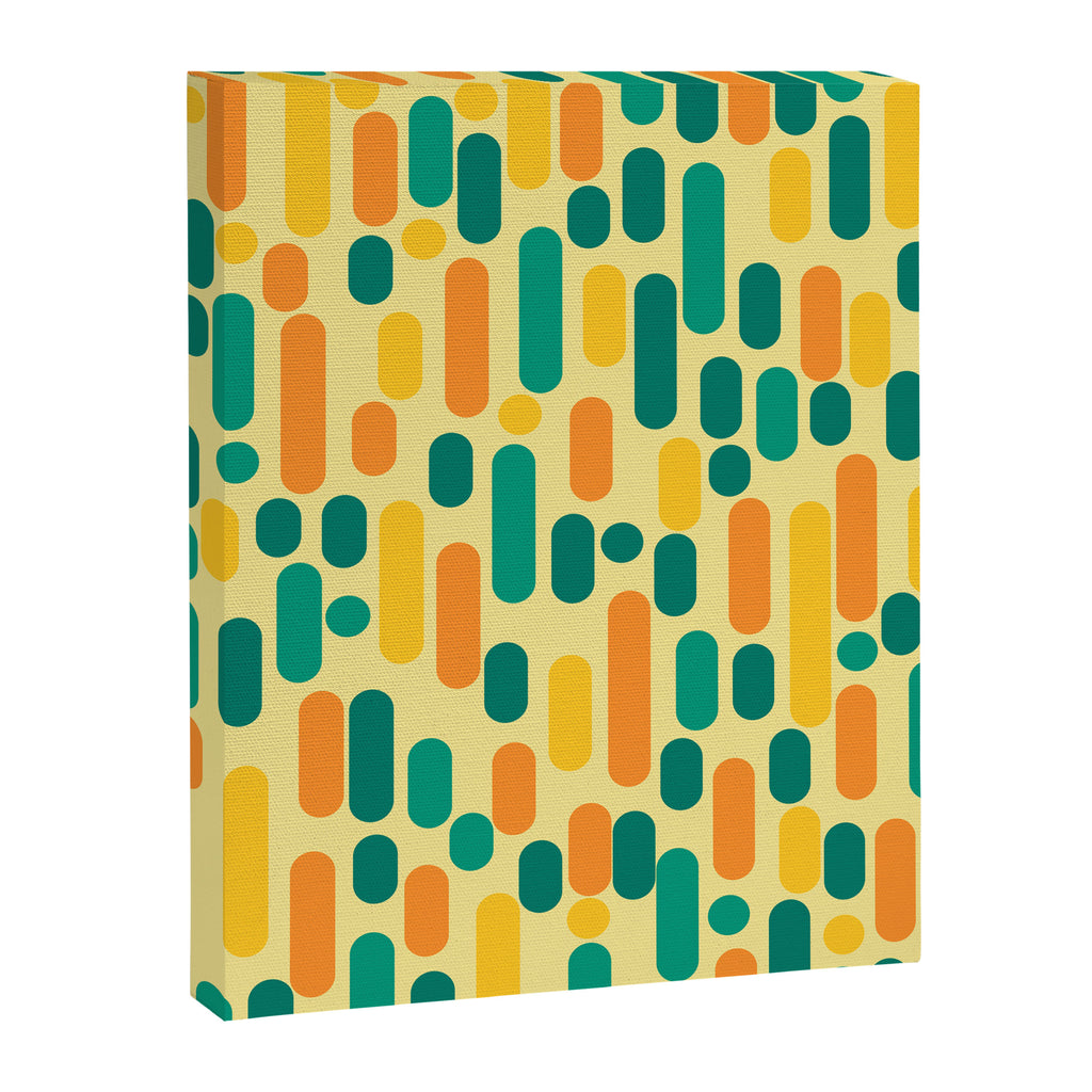 Morningside Heights Mid Century Modern Pattern in Jade Green, Orange, and Light Yellow Canvas Print Gallery Image 8