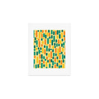 Morningside Heights Mid Century Modern Pattern in Jade Green, Orange, and Light Yellow Art Print Gallery Image 1