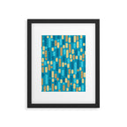 Morningside Heights Mid Century Modern Pattern in Peacock Blue and Gold Framed Art Print Gallery Image 6