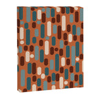 Morningside Heights Mid Century Modern Pattern in Steel Blue, Cream, Maroon, Orange Canvas Print Gallery Image 8
