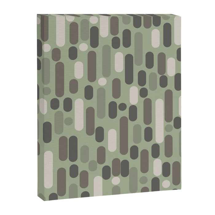 Morningside Heights Midcentury Modern Pattern in Gray, Almond, and Sage Green  Canvas Print Gallery Image 1
