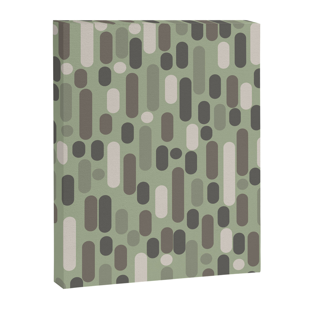 Morningside Heights Midcentury Modern Pattern in Gray, Almond, and Sage Green  Canvas Print Gallery Image 8