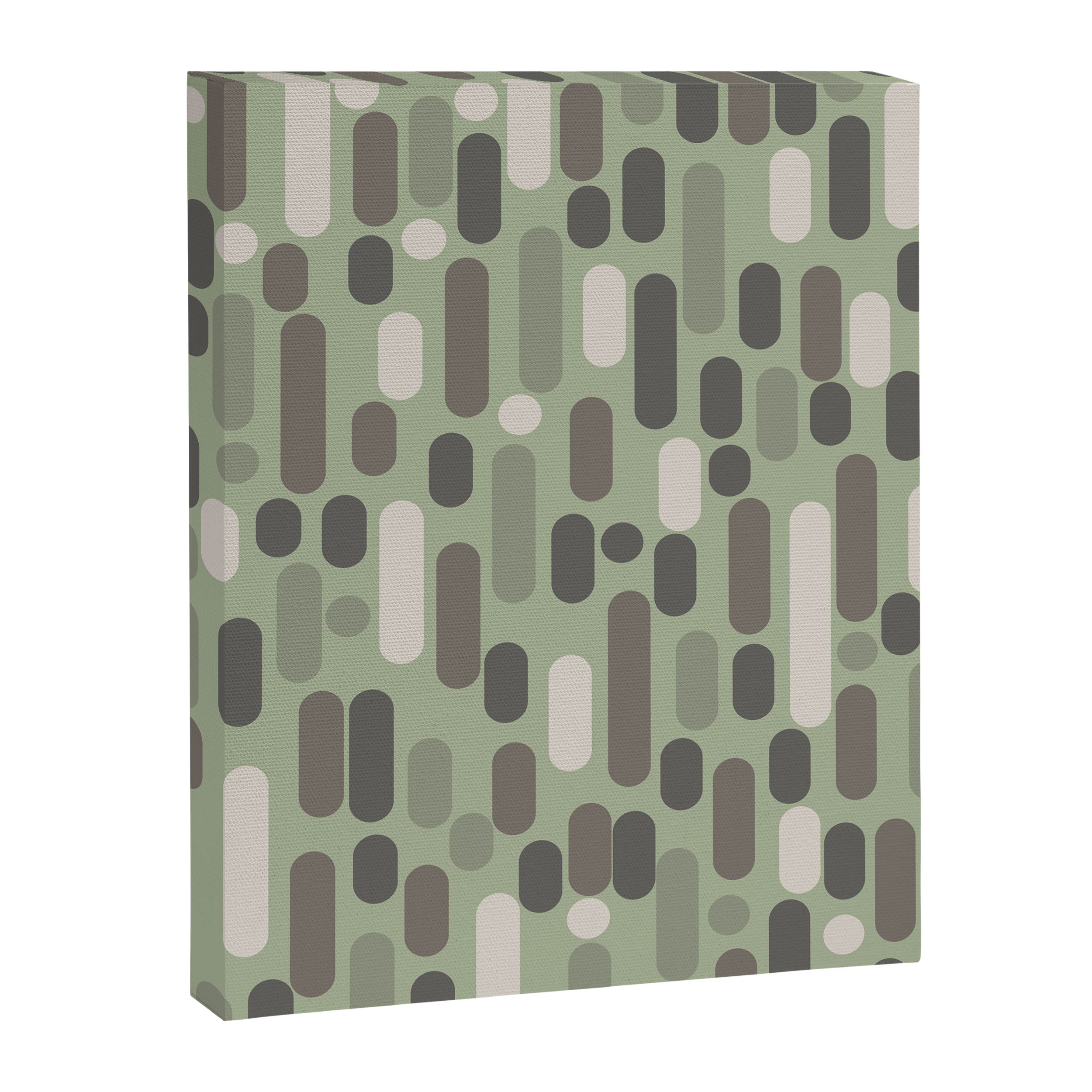 Morningside Heights Midcentury Modern Pattern in Gray, Almond, and Sage Green  Canvas Print Gallery Image 8