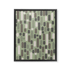 Morningside Heights Midcentury Modern Pattern in Gray, Almond, and Sage Green  Framed Canvas Print Gallery Image 8