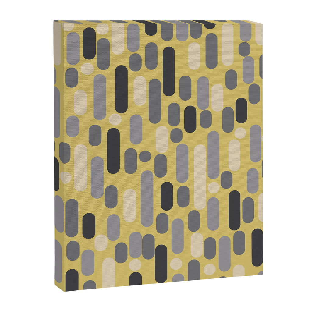 Morningside Heights Midcentury Modern Pattern in Retro Gray, Cream, and Yellow Canvas Print Gallery Image 8