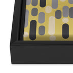 Morningside Heights Midcentury Modern Pattern in Retro Gray, Cream, and Yellow Framed Canvas Print Gallery Image 3