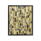 Morningside Heights Midcentury Modern Pattern in Retro Gray, Cream, and Yellow Framed Canvas Print Gallery Image 8