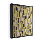 Morningside Heights Midcentury Modern Pattern in Retro Gray, Cream, and Yellow Framed Canvas Print Gallery Image 2