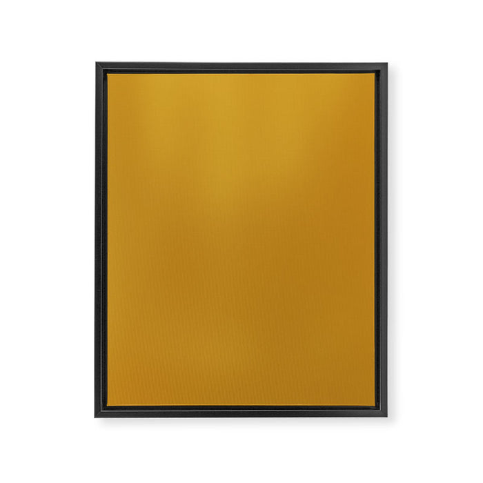 Morocco Mustard Gold Solid Colour Framed Canvas Print Gallery Image 1