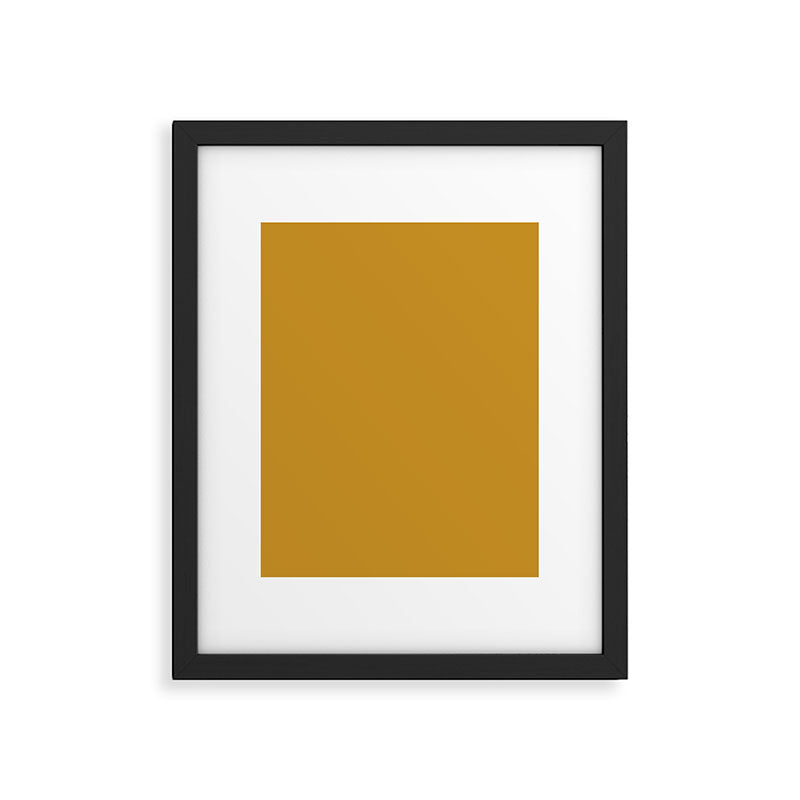 Morocco Mustard Gold Solid Colour Framed Art Print Gallery Image 6