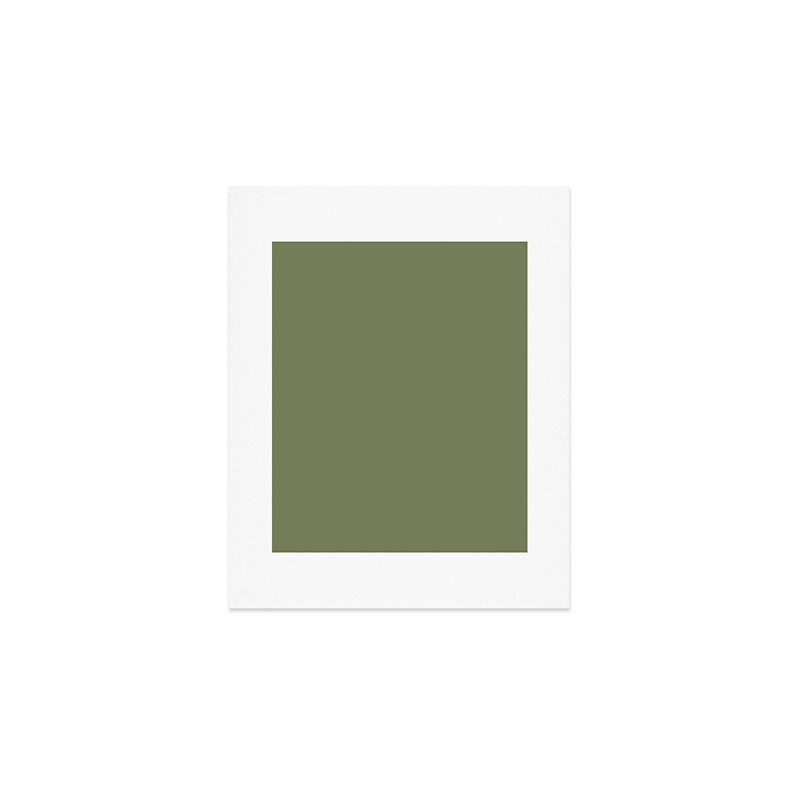 Moss Green Sage Solid Color  Art Print Gallery Image 1