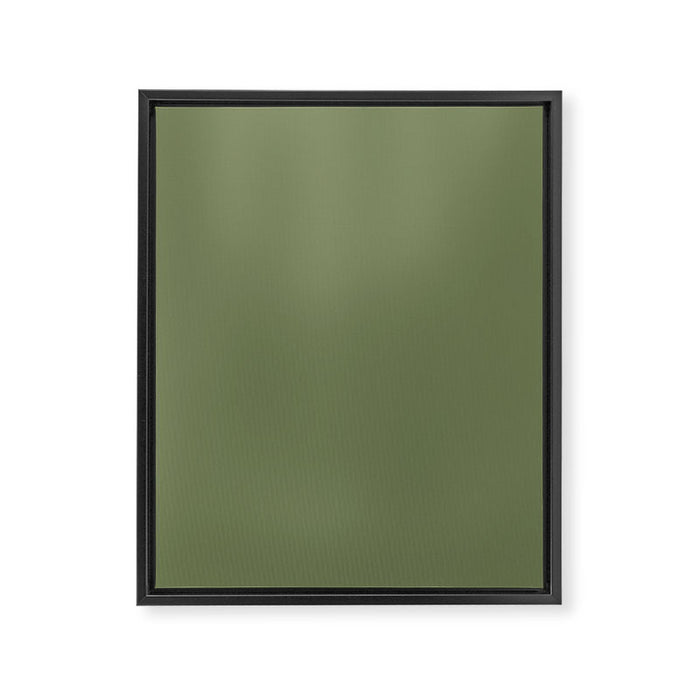 Moss Green Sage Solid Color  Framed Canvas Print Gallery Image 1